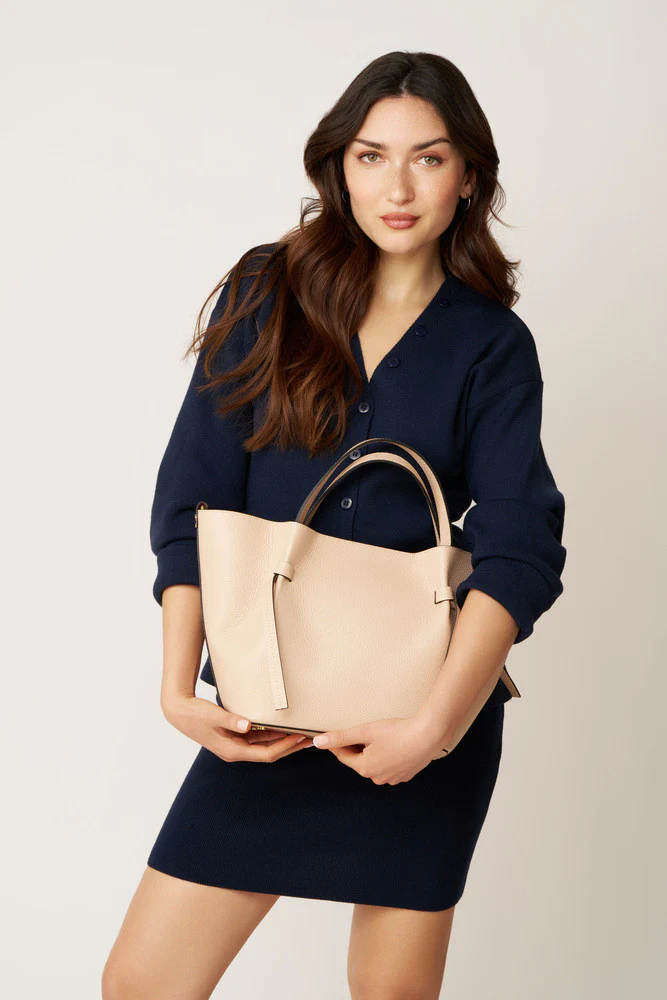 Sac cabas en cuir grainé RUBY Rose nude - Image 2