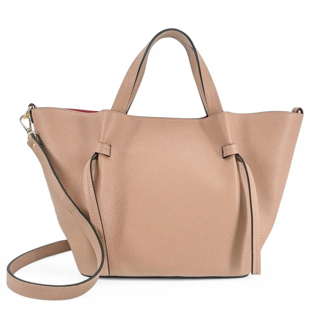 Sac cabas en cuir grainé RUBY Rose nude - Image 3