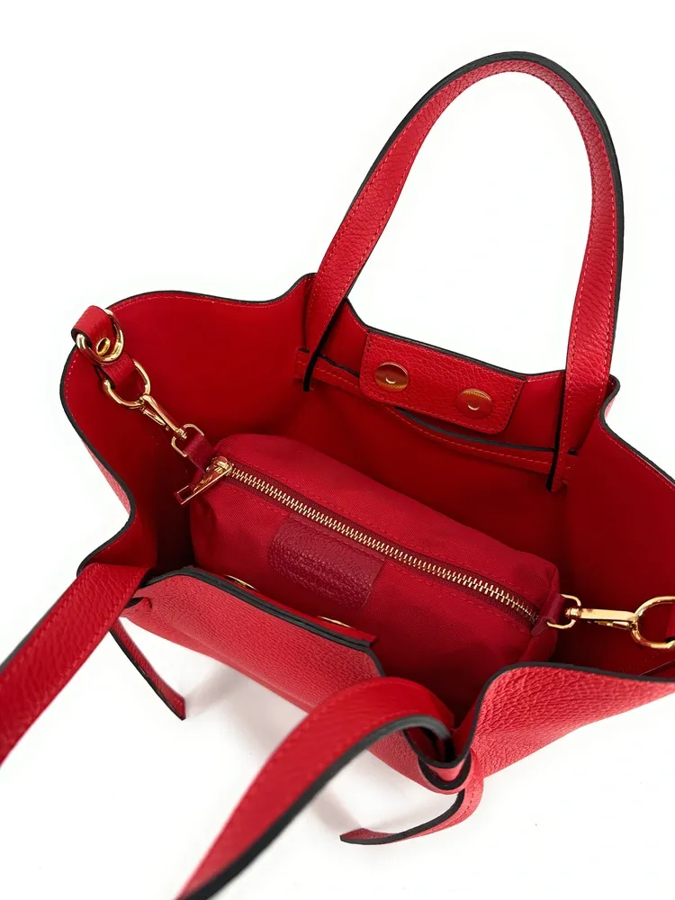 Sac cabas en cuir grainé RUBY Rouge garance - Image 6