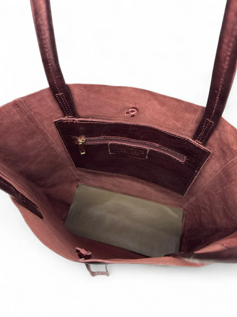 Sac cabas en cuir métallisé NICE Rouge bordeaux - Image 6