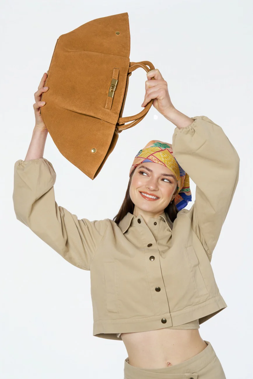 Sac cabas en daim CAPRI SUEDE Camel - Image 2