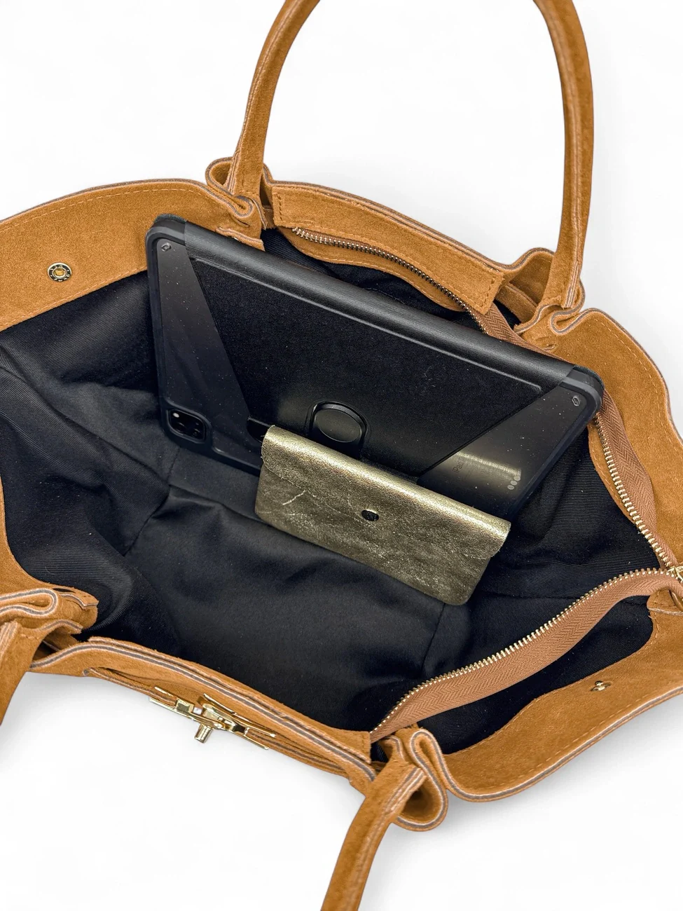 Sac cabas en daim CAPRI SUEDE Camel clair - Image 7