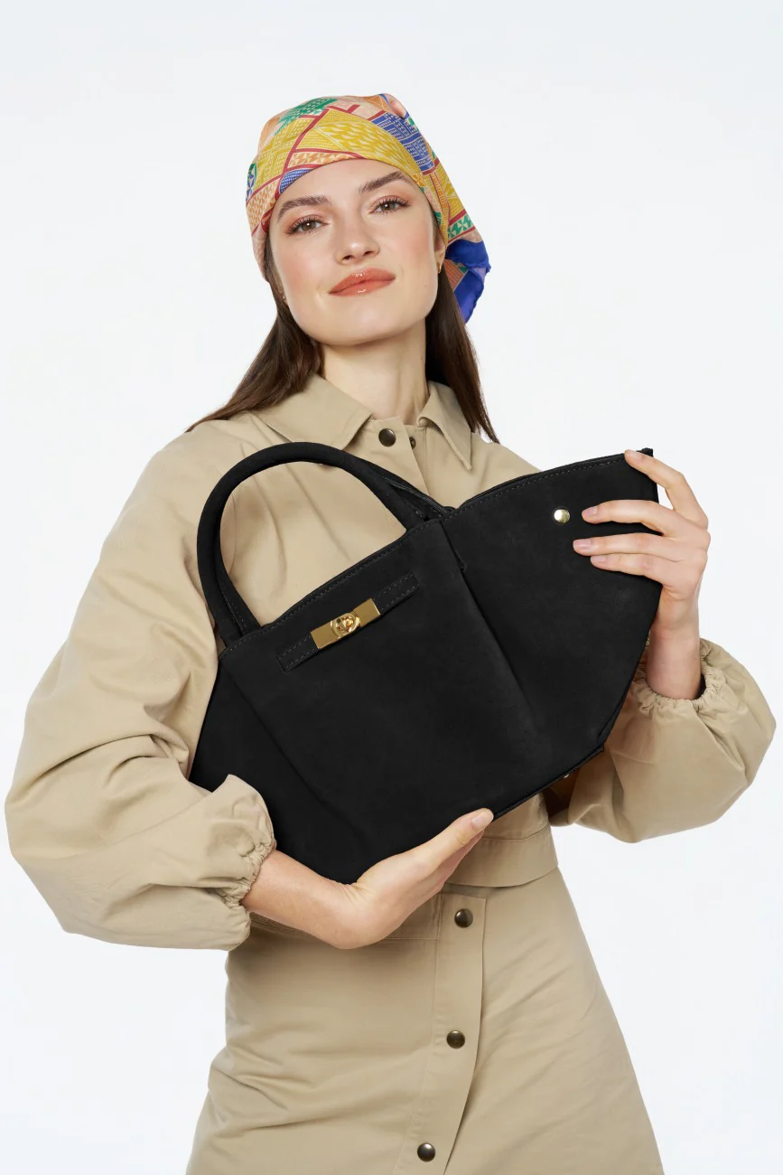 Sac cabas en daim CAPRI SUEDE Noir - Image 2