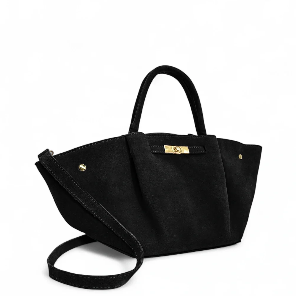 Sac cabas en daim CAPRI SUEDE Noir - Image 3