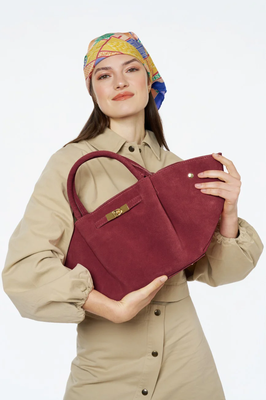 Sac cabas en daim CAPRI SUEDE Rouge foncé - Image 2