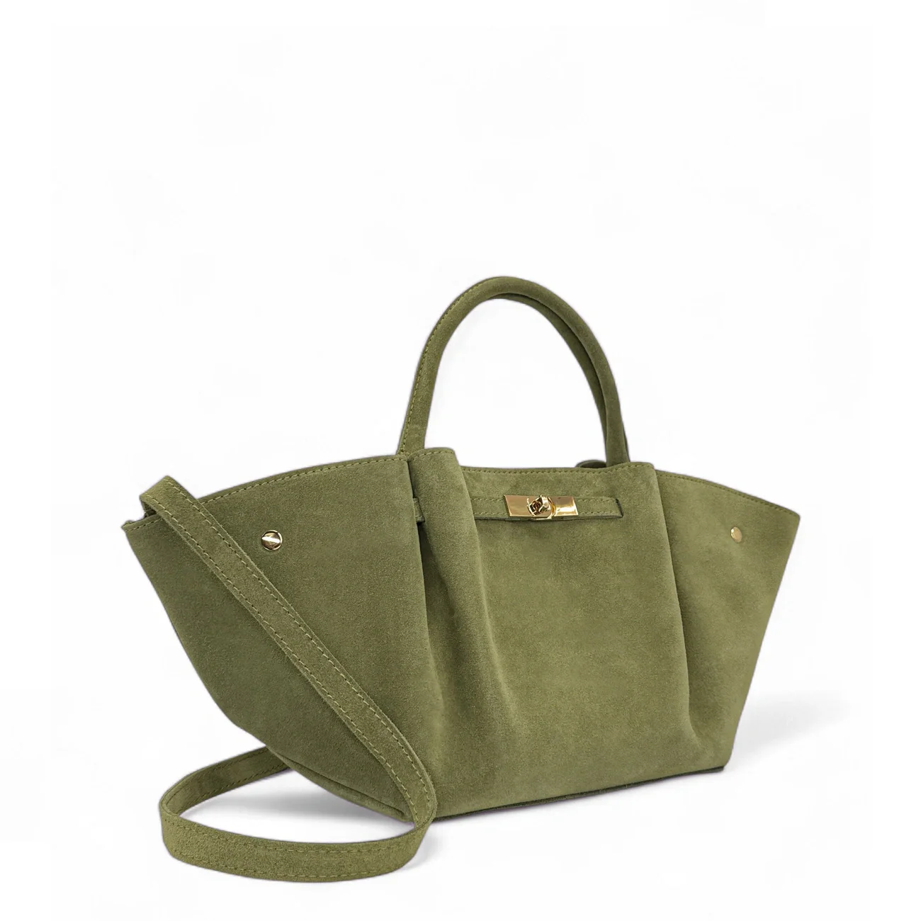 Sac cabas en daim CAPRI SUEDE Vert amande - Image 2