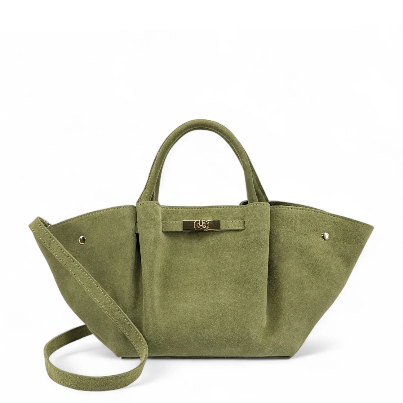 Sac cabas en daim CAPRI SUEDE Vert amande - Image 3