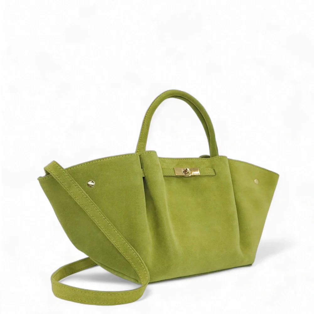 Sac cabas en daim CAPRI SUEDE Vert anis - Image 3