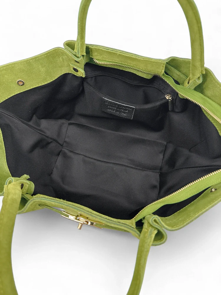 Sac cabas en daim CAPRI SUEDE Vert anis - Image 6