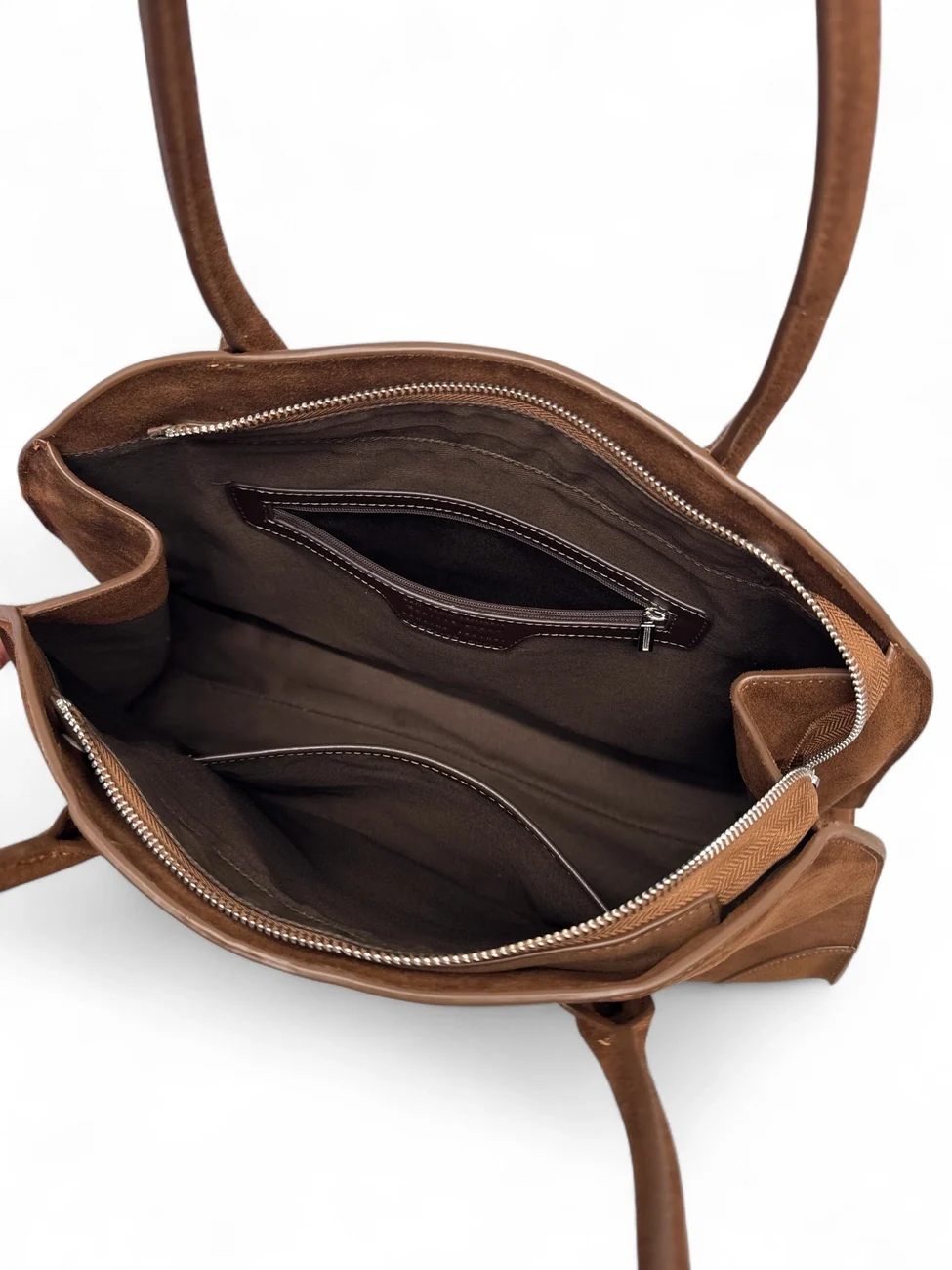 Sac cabas en daim CONSTANCE Châtaigne - Image 4