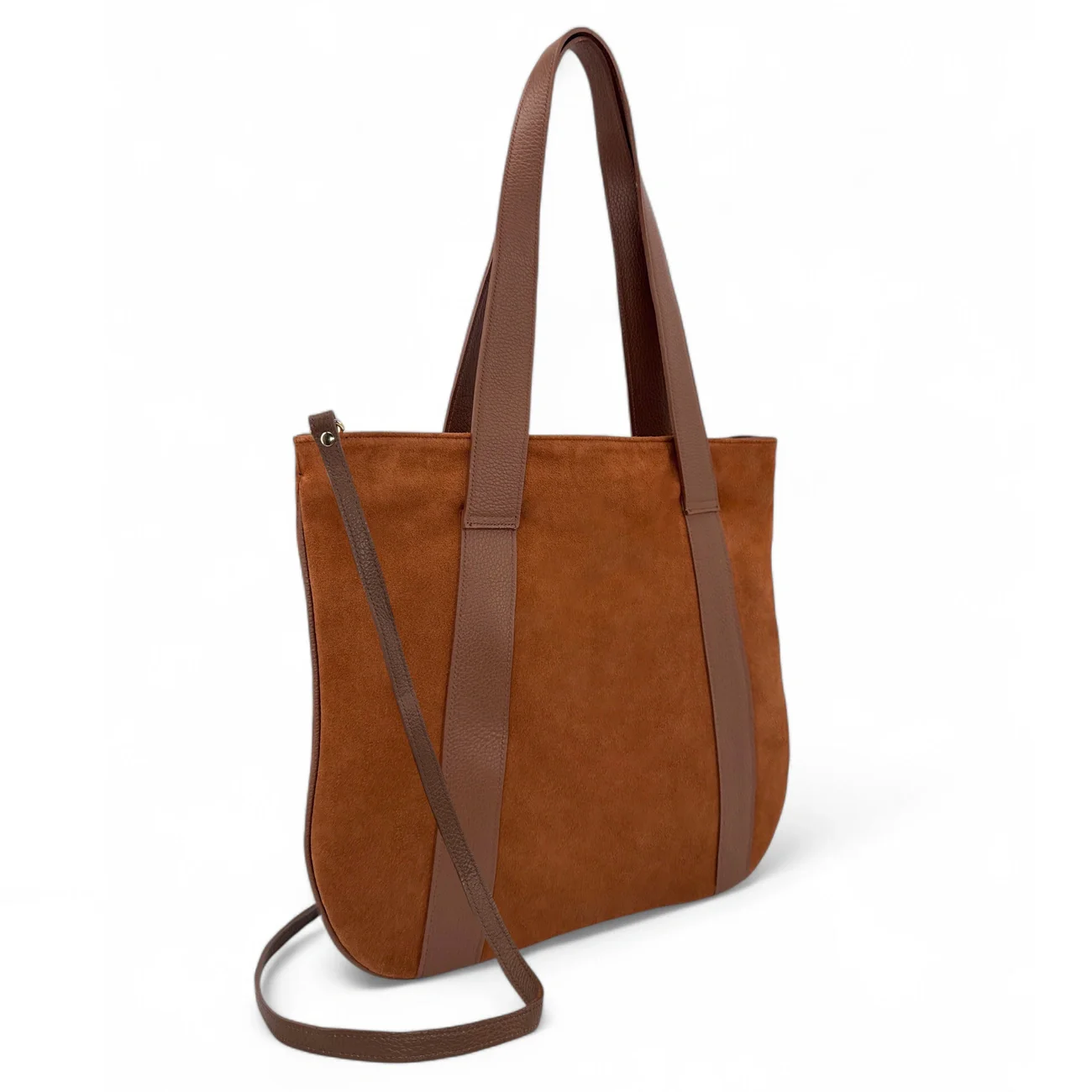 Sac cabas en croûte de cuir SOLENE Cannelle - Image 2
