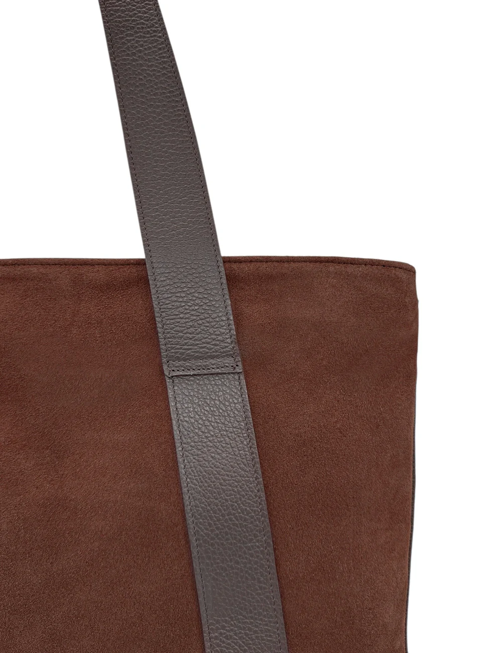 Sac cabas en croûte de cuir SOLENE Chocolat - Image 4