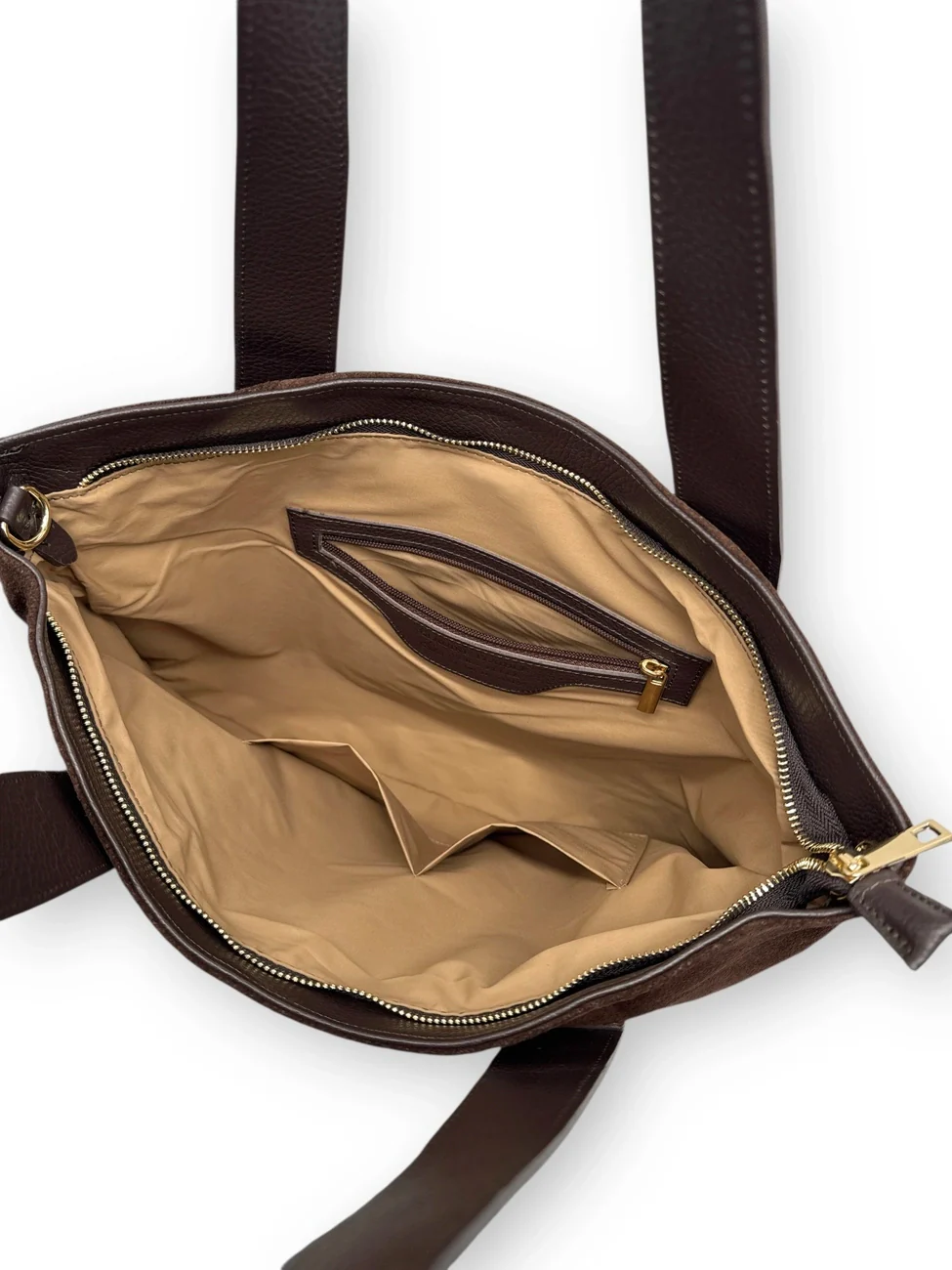 Sac cabas en croûte de cuir SOLENE Chocolat - Image 5