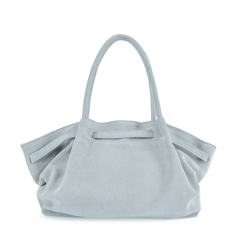 Sac cabas loose en daim ALANA Bleu pastel - Image 5