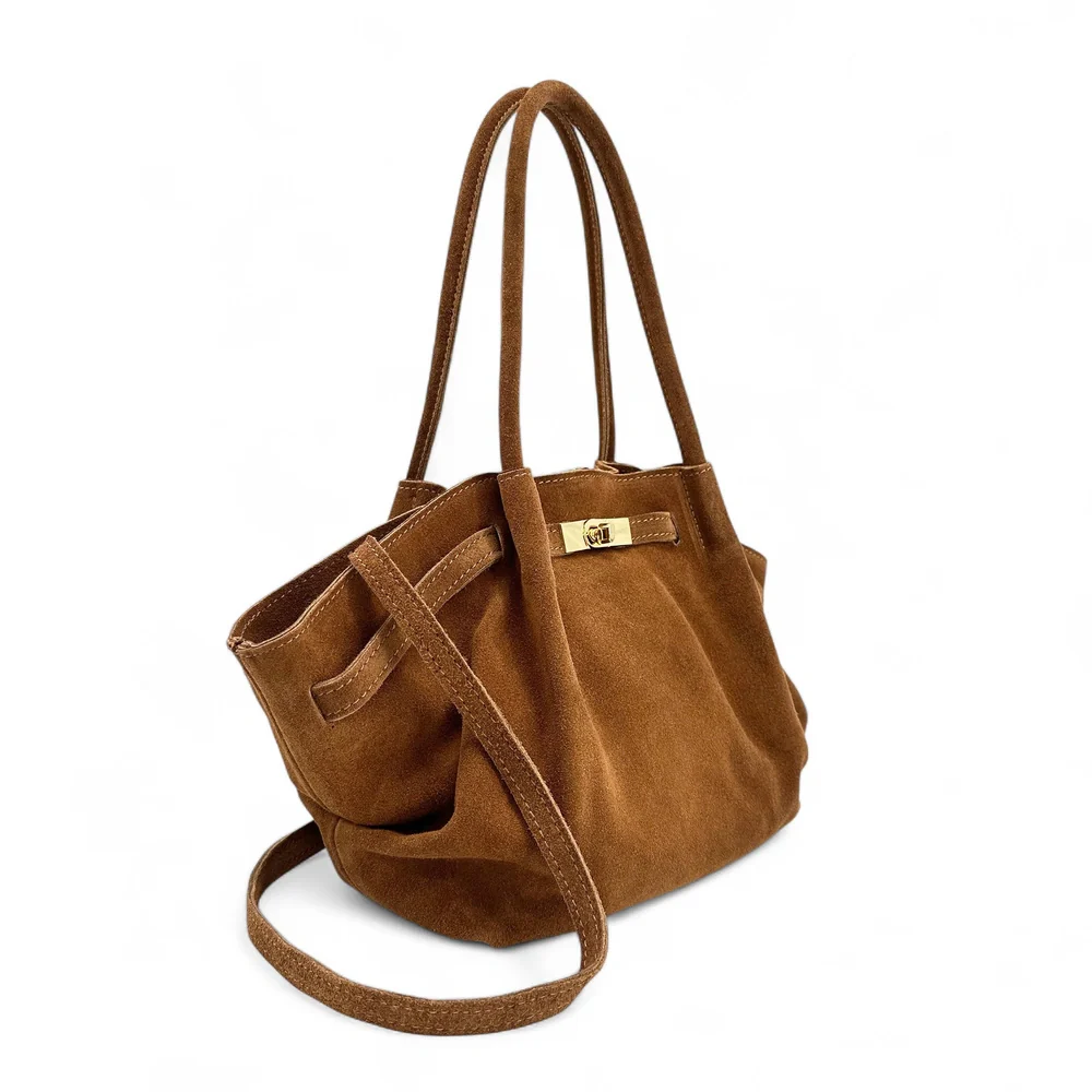 Sac cabas loose en daim ALANA Camel - Image 3