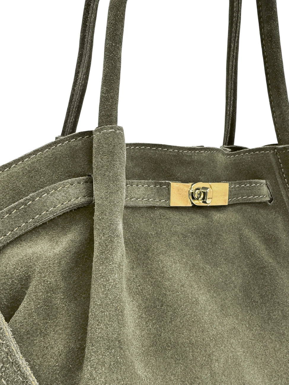 Sac cabas loose en daim ALANA Kaki - Image 7