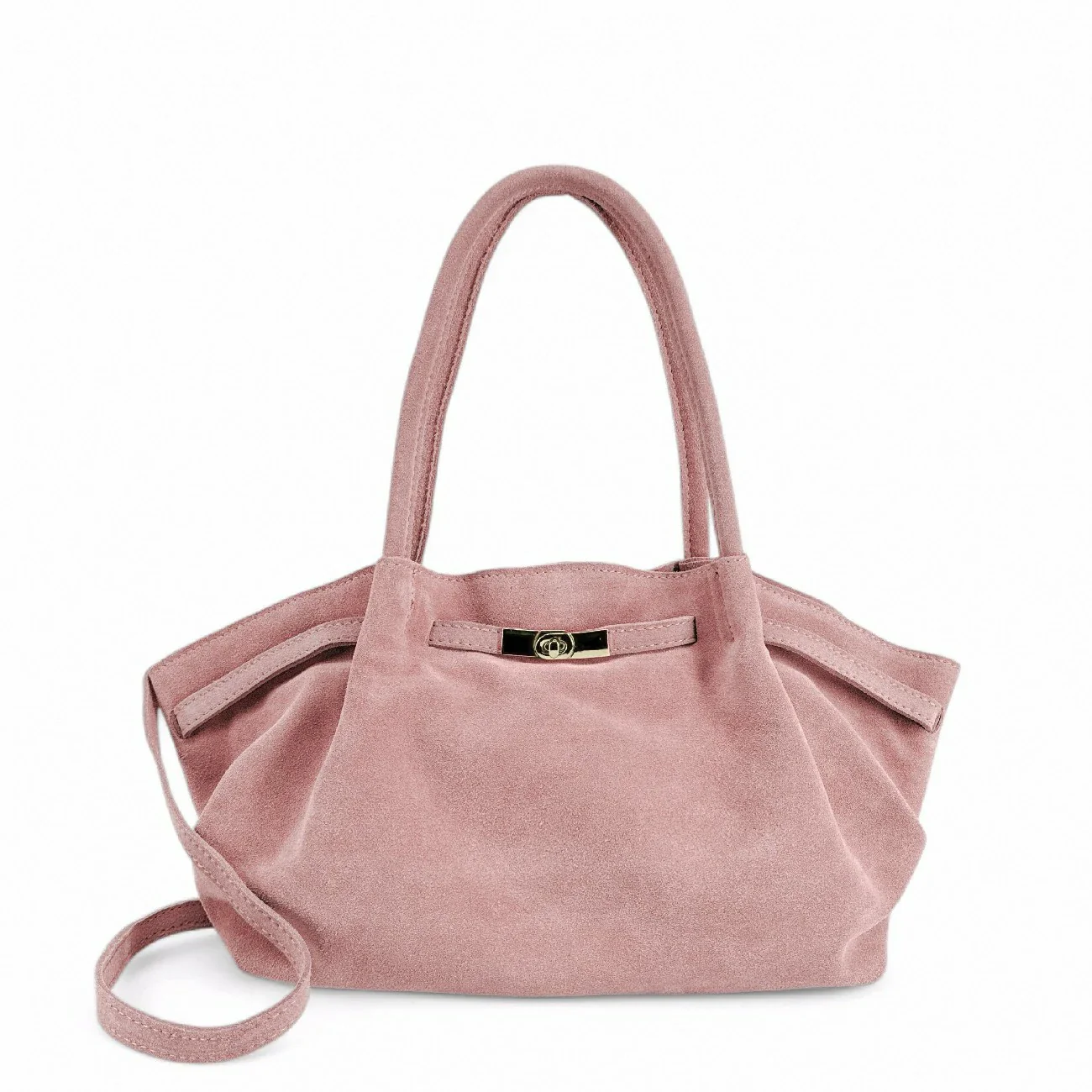 Sac cabas loose en daim ALANA Rose bonbon