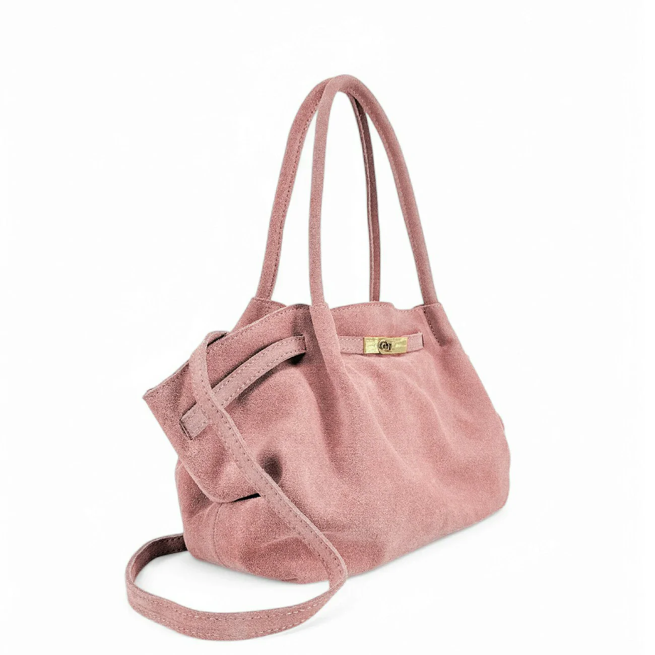 Sac cabas loose en daim ALANA Rose bonbon - Image 3