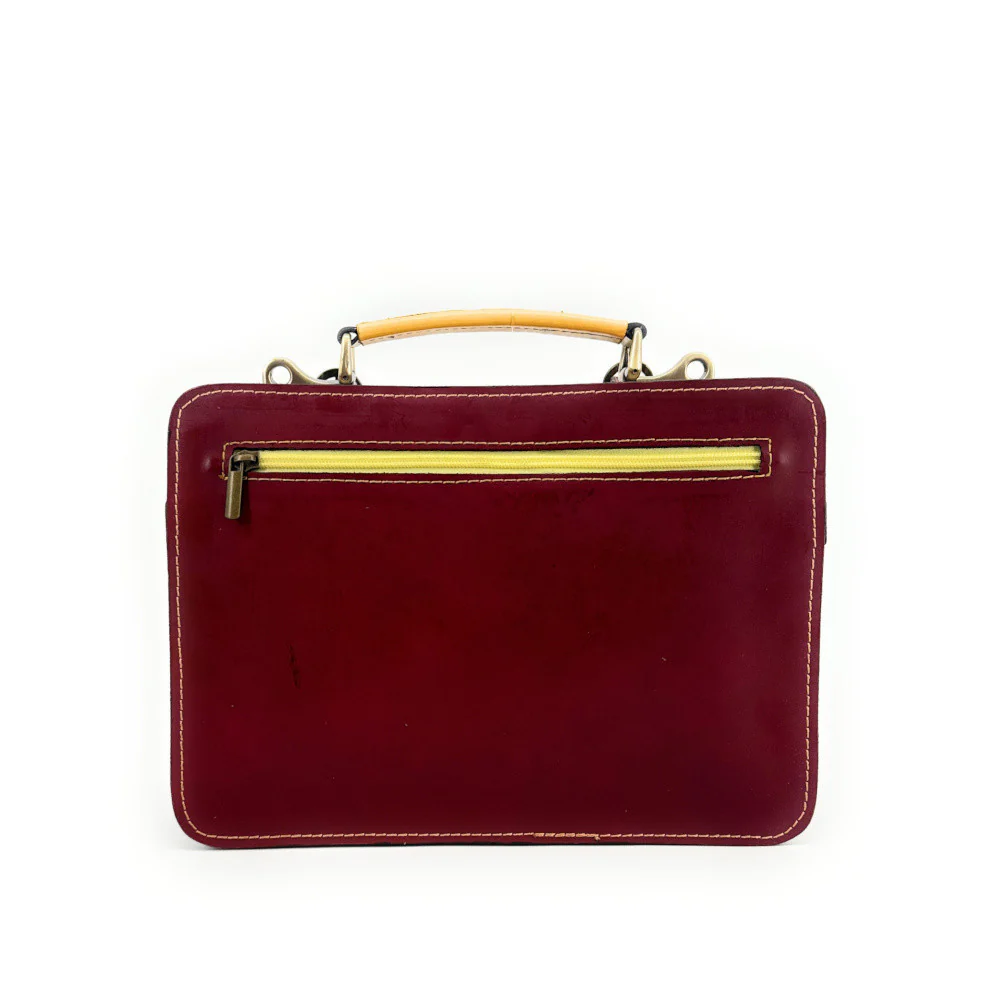 Sac cartable en cuir lisse PICADILLY CIRKUS vert multicolore 13 - Image 3