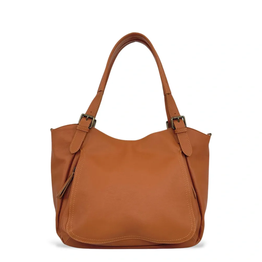 Sac en cuir lisse ELTON Cognac