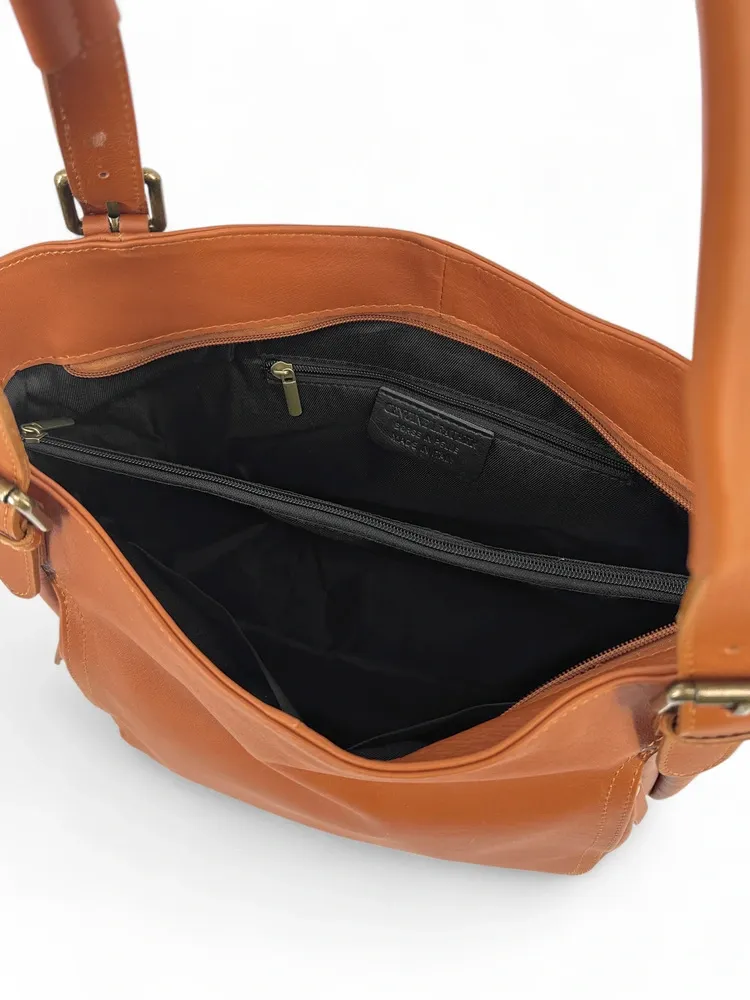 Sac en cuir lisse ELTON Cognac - Image 6