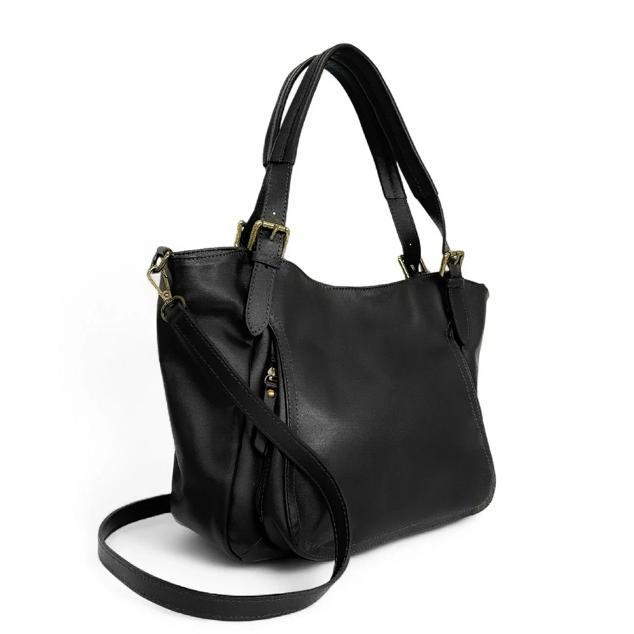 Sac en cuir lisse ELTON Noir - Image 3