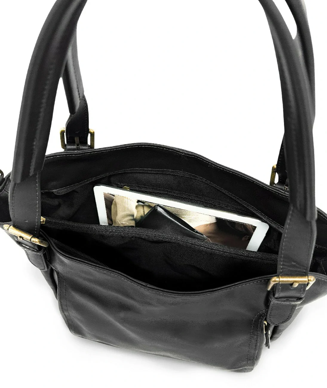 Sac en cuir lisse ELTON Noir - Image 8