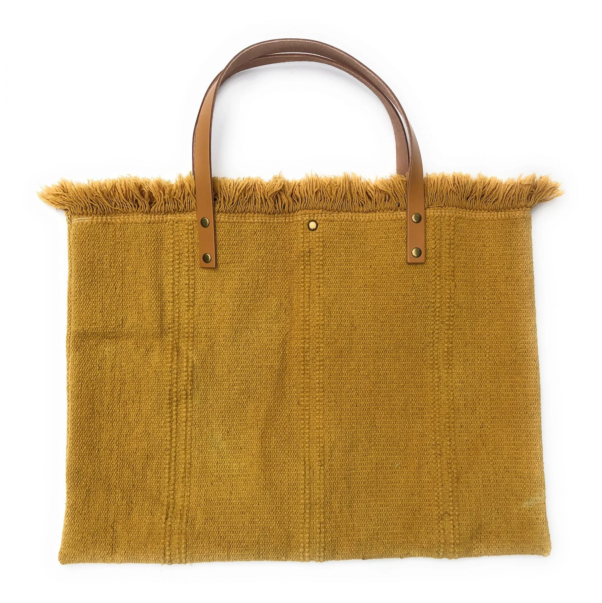 Sac de plage cabas en tissu AMOUR Jaune Moutarde - Image 2