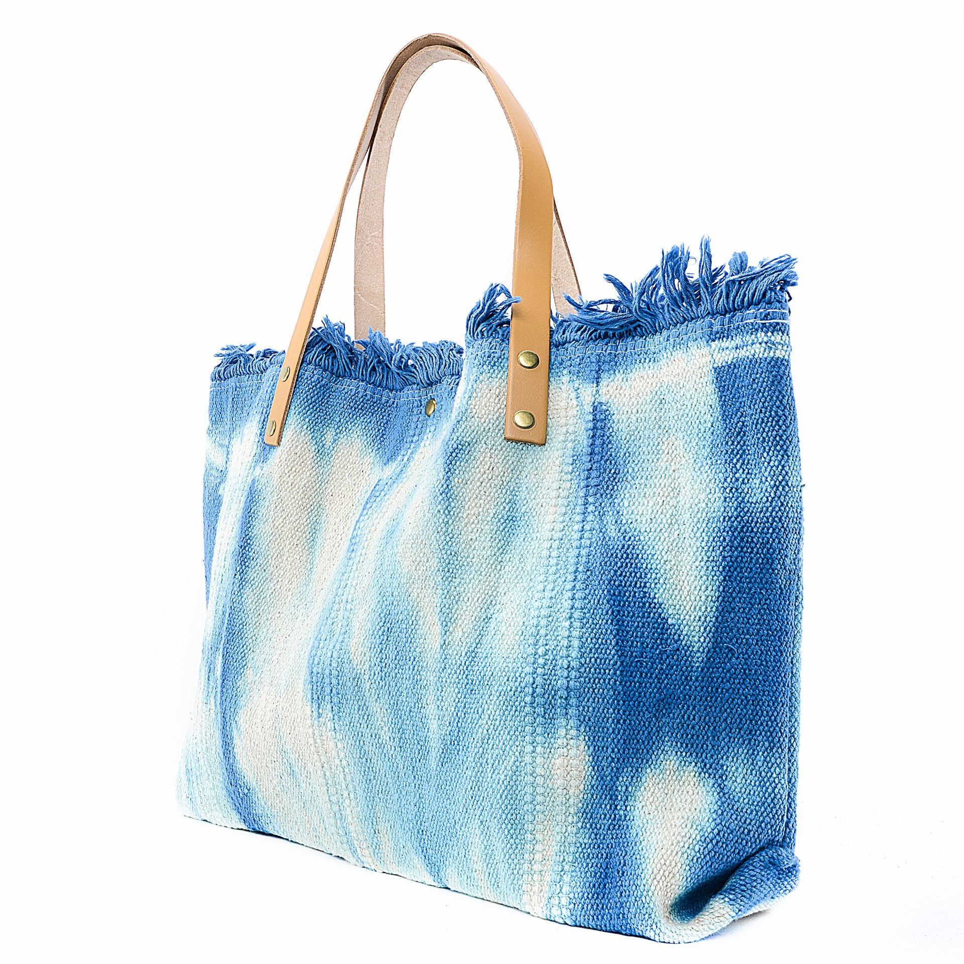 Sac de plage cabas en tissu BELIZE Bleu pastel - Image 2