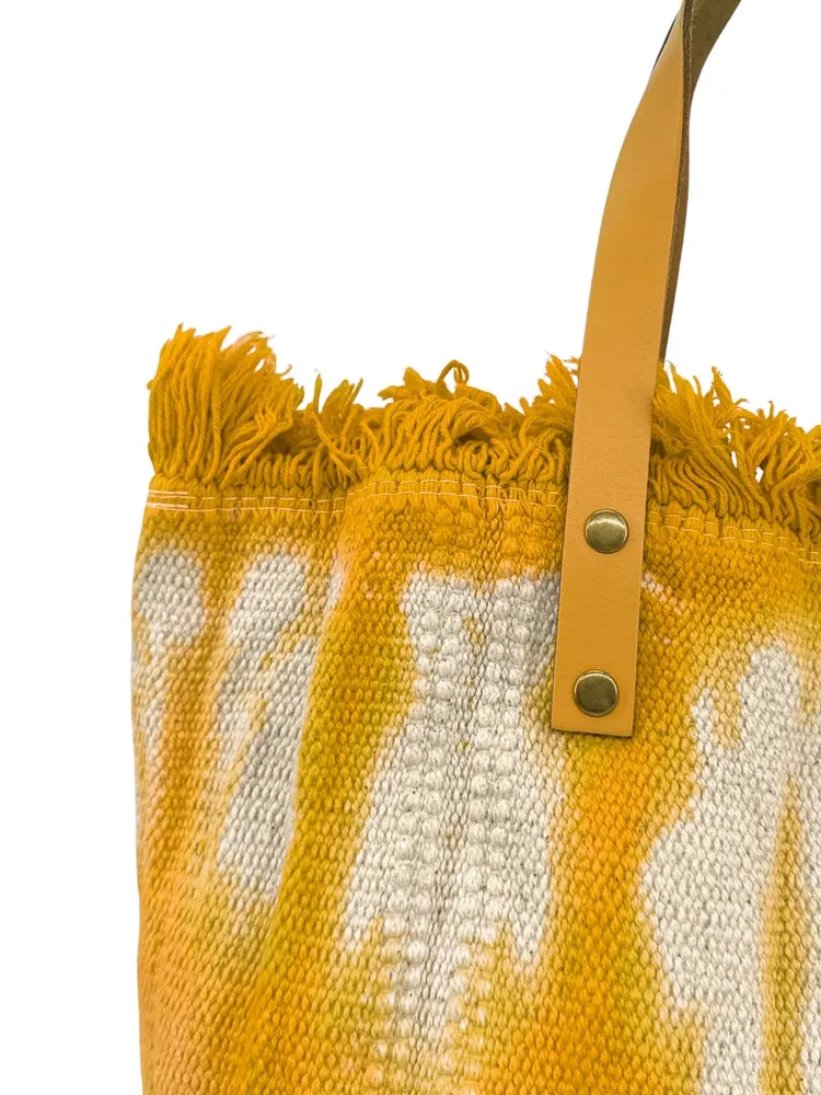 Sac de plage cabas en tissu BELIZE Jaune Moutarde - Image 3