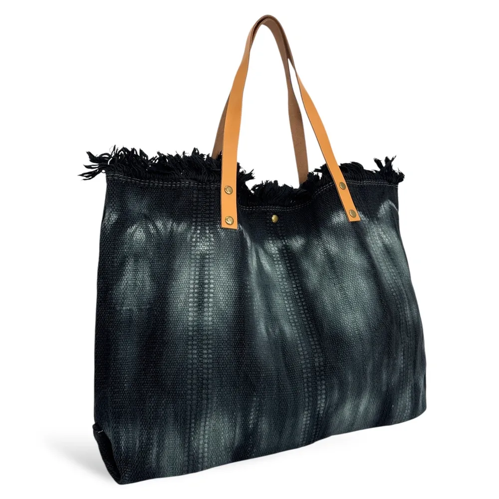 Sac de plage cabas en tissu BELIZE Noir - Image 2