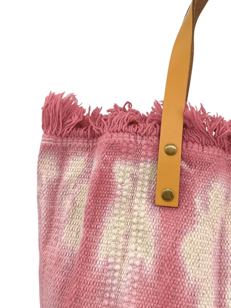 Sac de plage cabas en tissu BELIZE Rose - Image 3