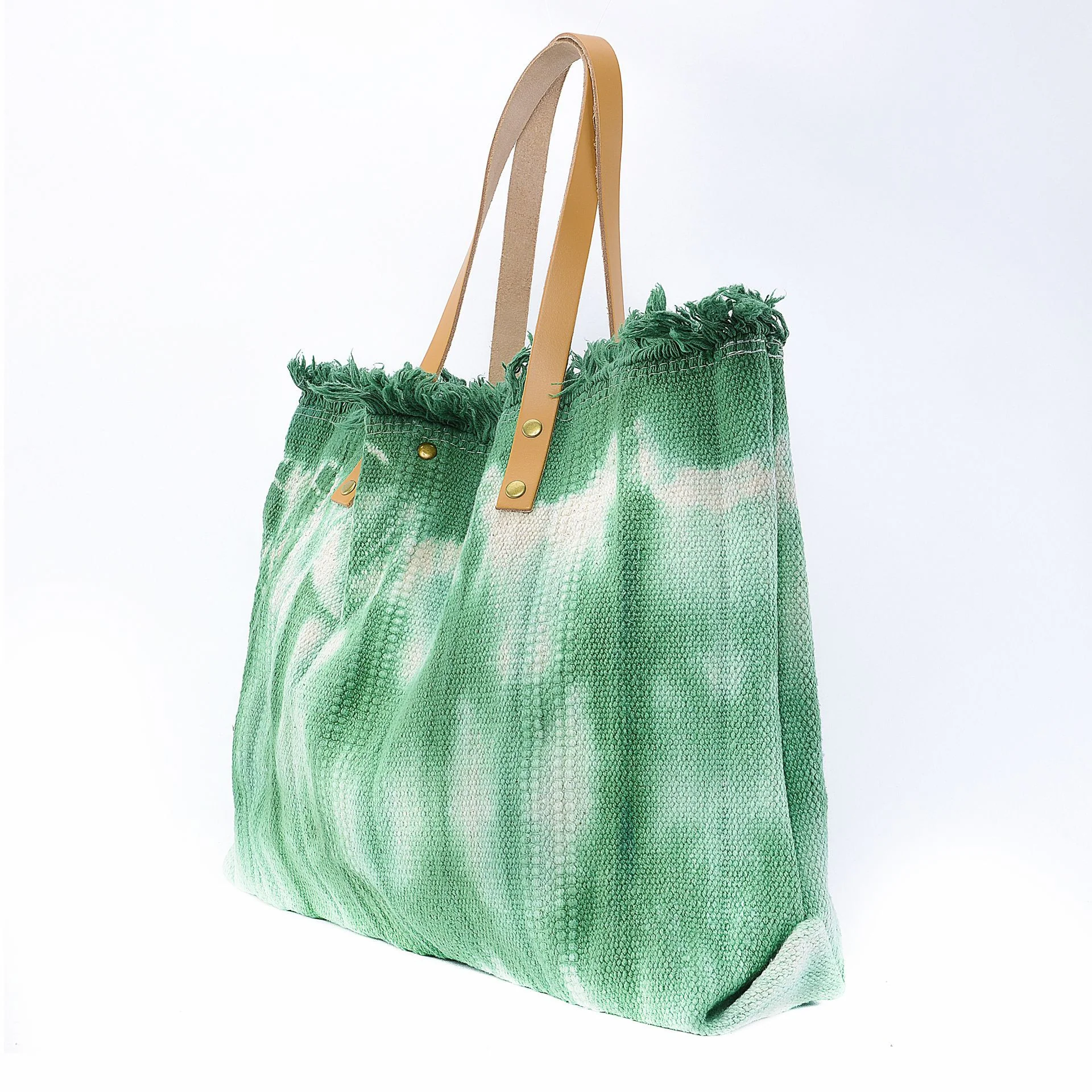 Sac de plage cabas en tissu BELIZE Vert intense - Image 2
