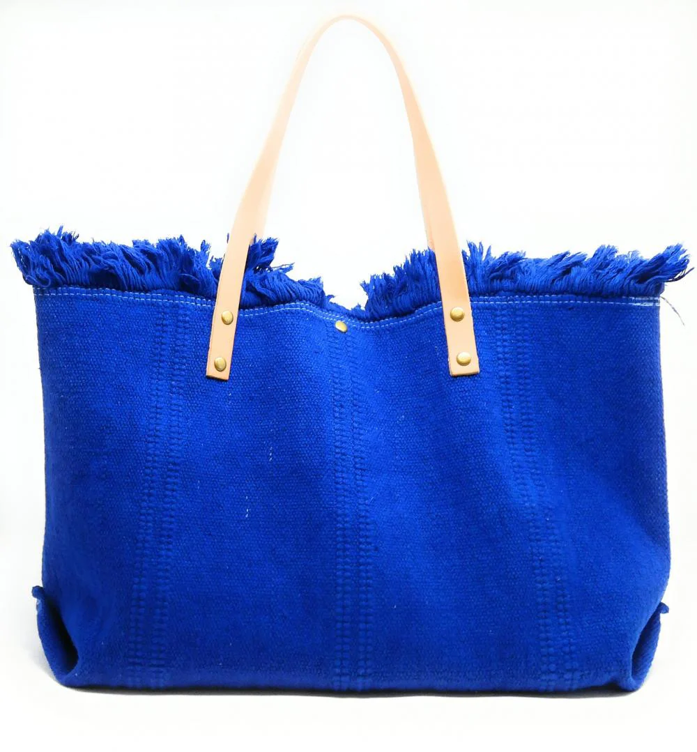 Sac de plage cabas en tissu IBIZA Bleu roi - Image 2
