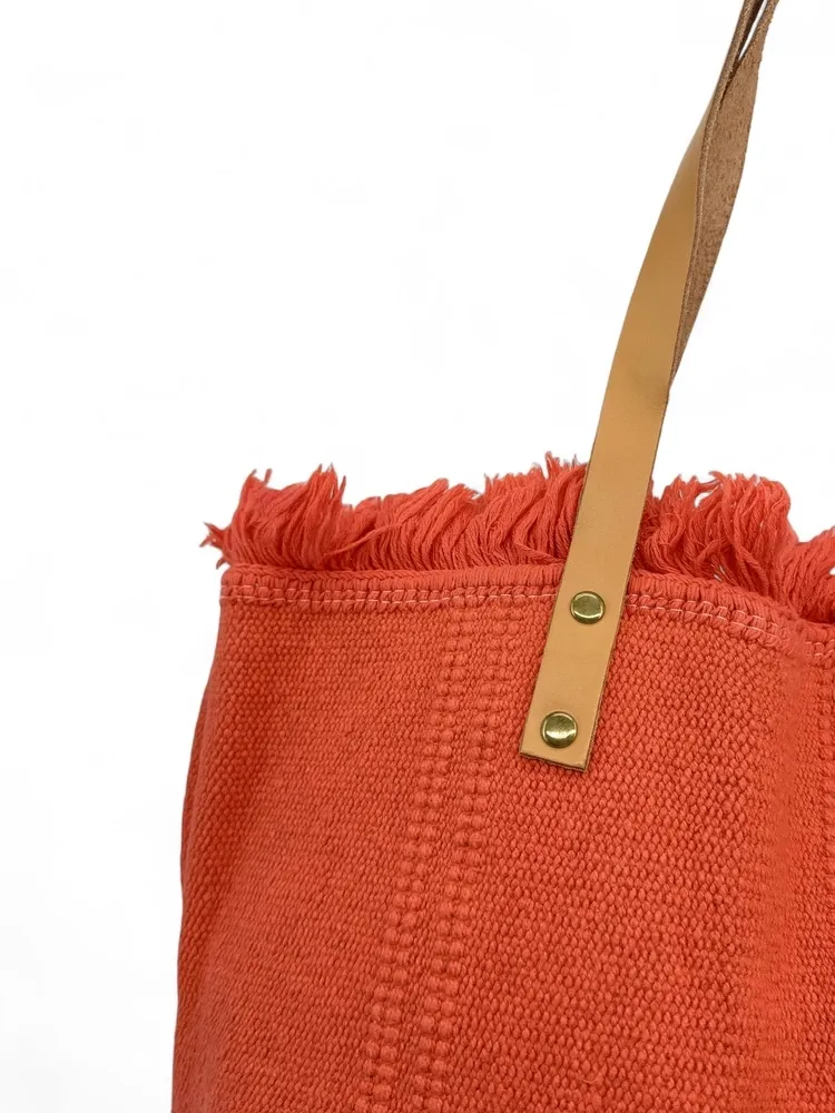 Sac de plage cabas en tissu IBIZA Mandarine - Image 3
