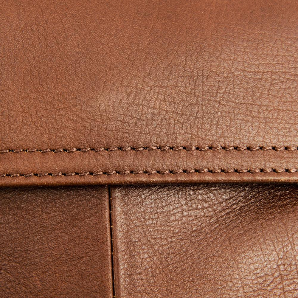 Sac de voyage en cuir lisse ACCRA Camel foncé - Image 4