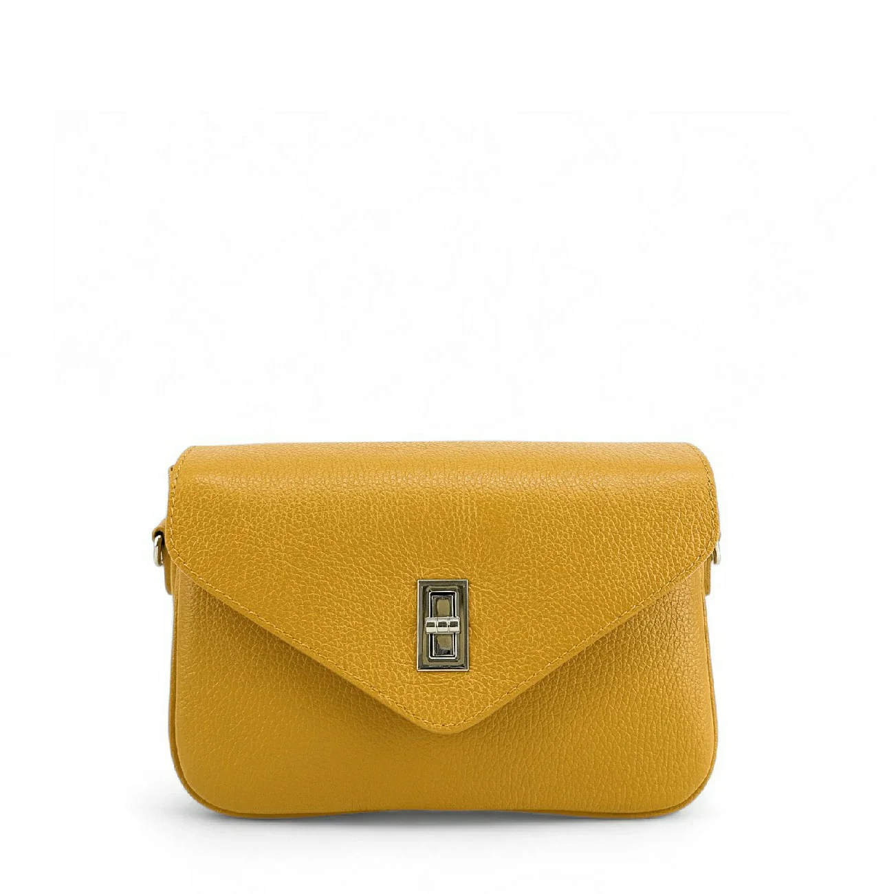 Sac trotteur en cuir grainé BAGGY Jaune moutarde - Image 4
