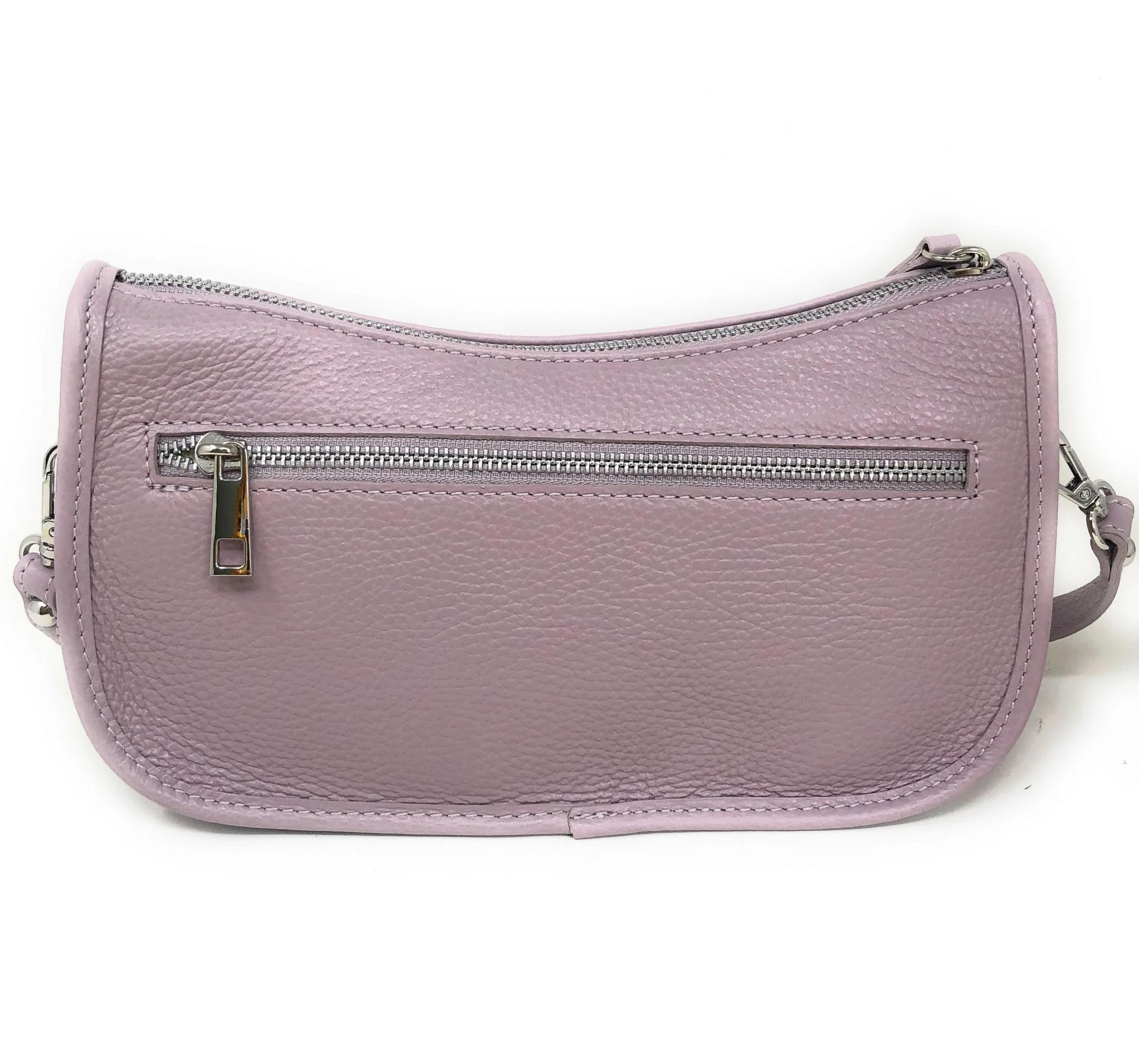 Sac french stick en cuir grainé BERLINGOT Mauve - Image 2