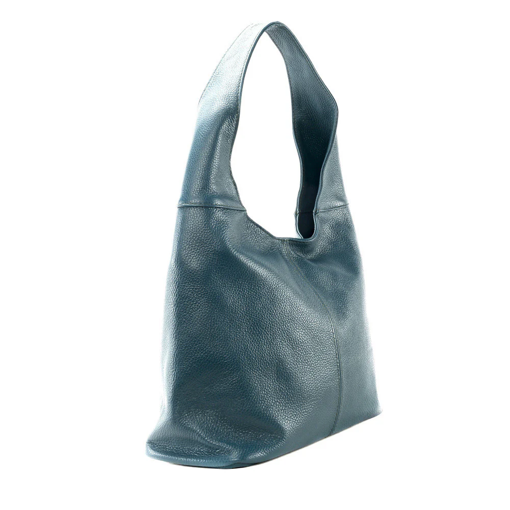 Sac HOBO en cuir grainé ELLEN Bleu vert canard - Image 2