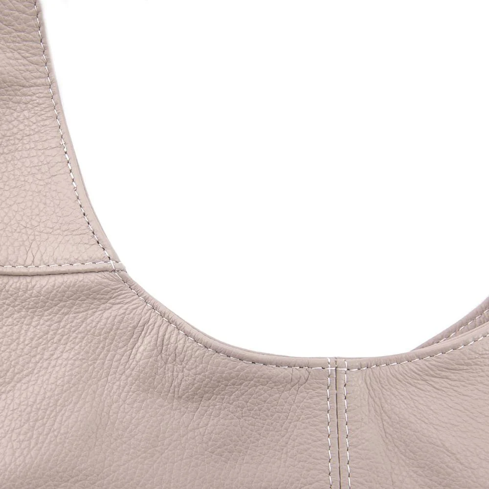 Sac HOBO en cuir grainé ELLEN Rose pâle - Image 3