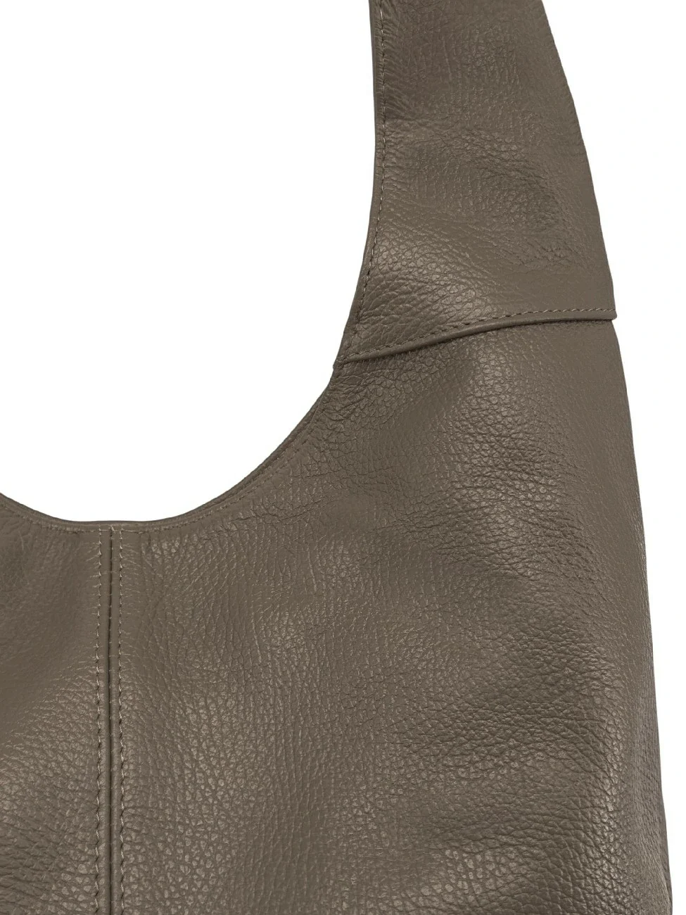 Sac HOBO en cuir grainé ELLEN Taupe foncé - Image 3