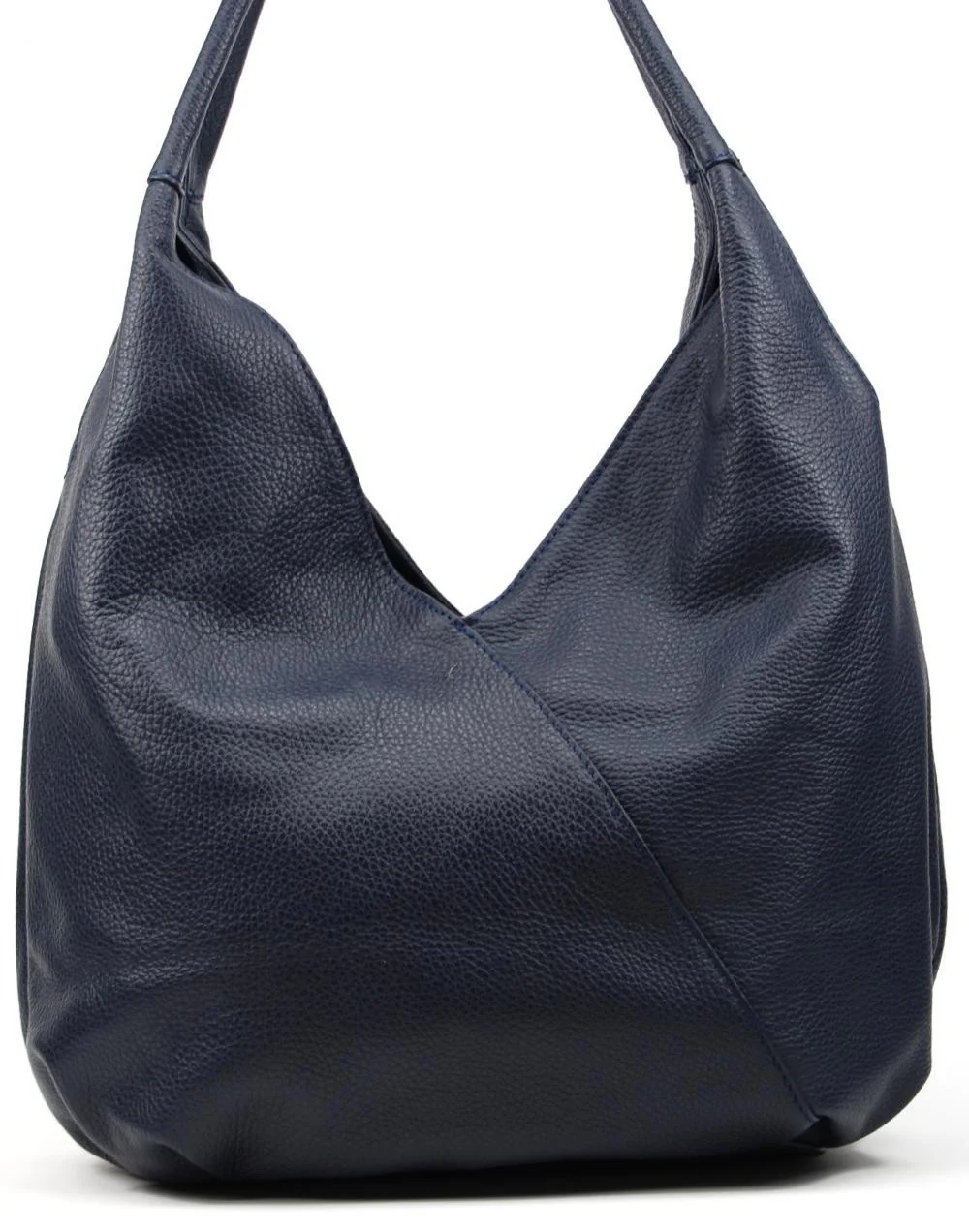 Sac HOBO en cuir grainé MANDALAY Bleu marine - Image 2
