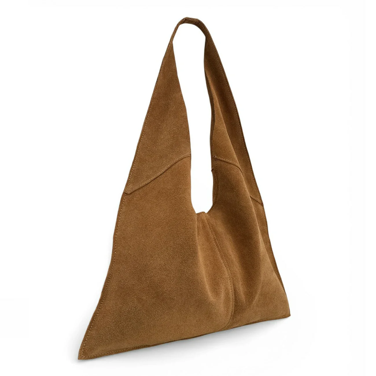 Sac Hobo en daim NEW EVE Marron camel - Image 2