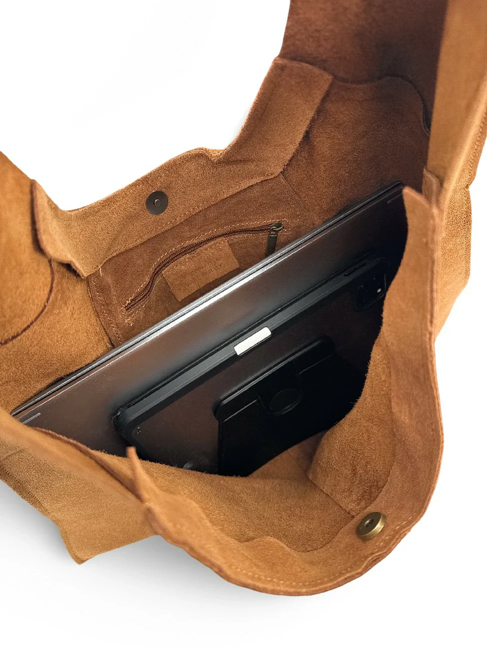 Sac Hobo en daim NEW EVE Marron camel - Image 3