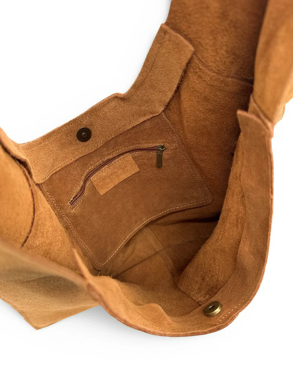 Sac Hobo en daim NEW EVE Marron camel - Image 5