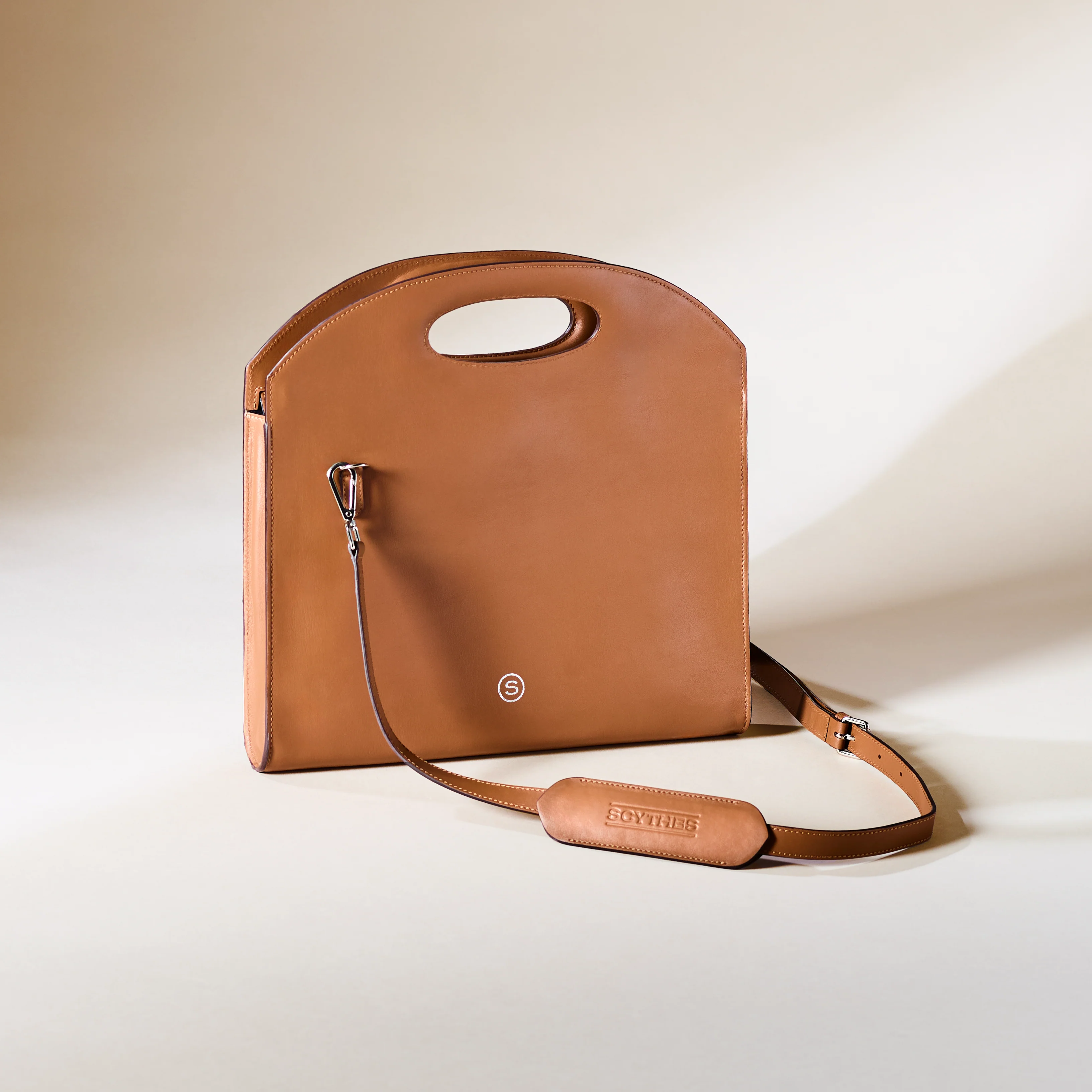 Sac modulable en cuir PARTHEAS camel cognac