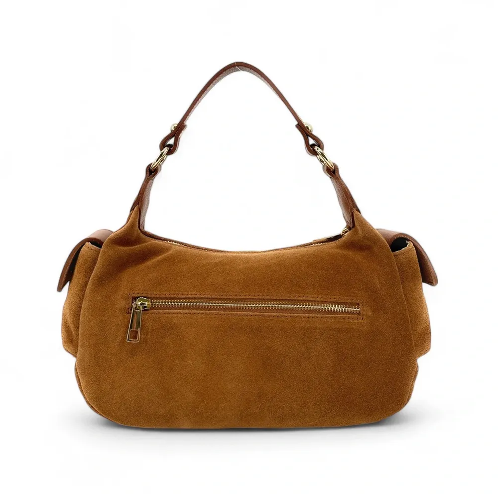 Sac multipoche en daim NELLIE Camel - Image 4
