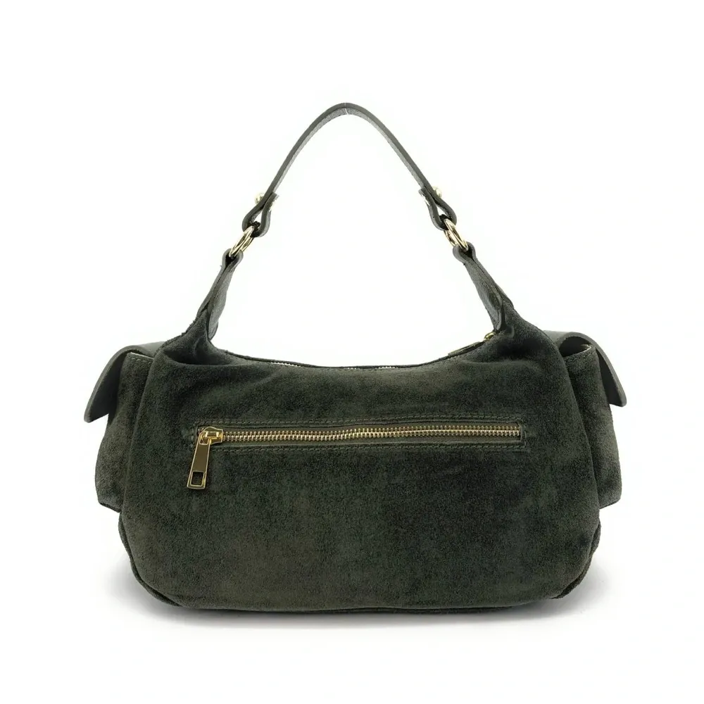 Sac multipoche en daim NELLIE Kaki - Image 4