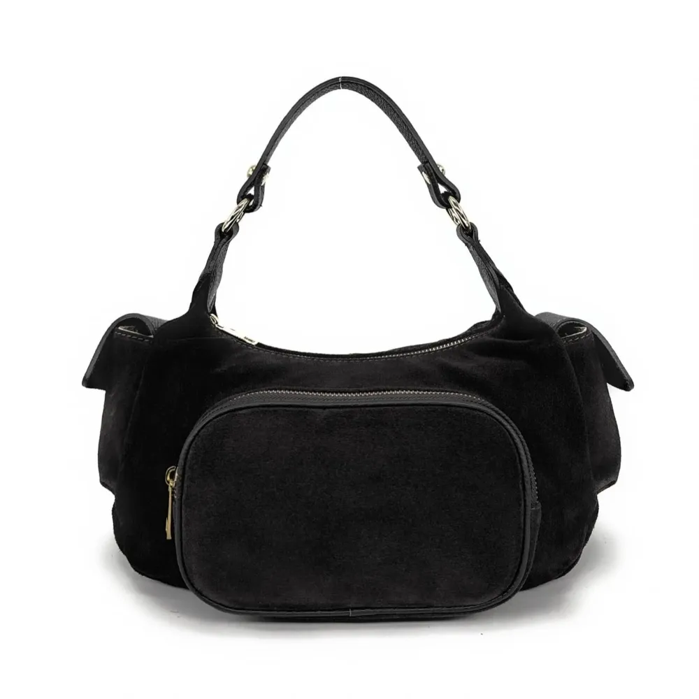 Sac multipoche en daim NELLIE Noir