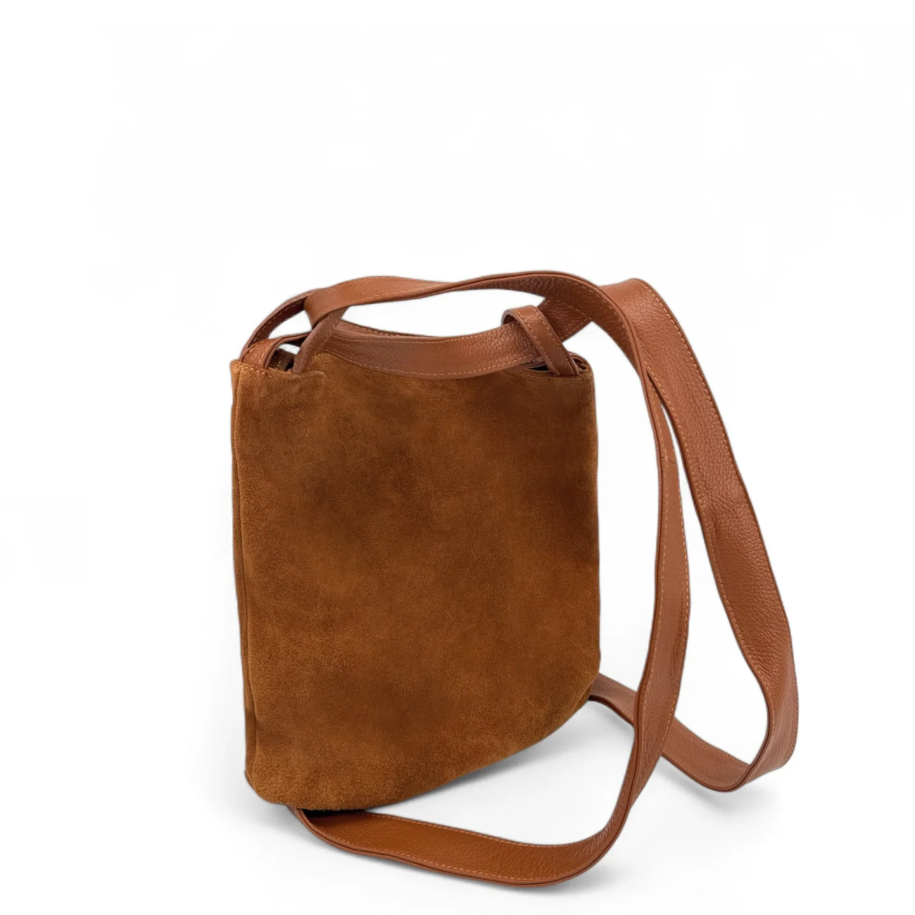 Sac multipositions en daim SOHO SUEDE Camel foncé - Image 3